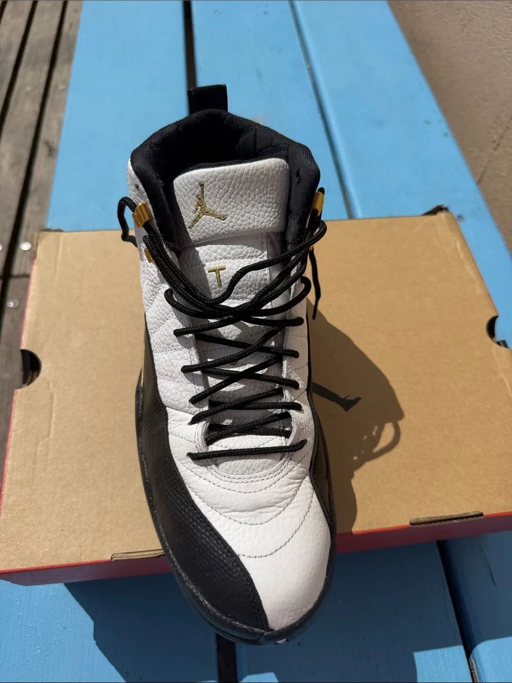 Nike Air Jordan Retro 12 Men’s Basketball Shoes - White/Black/Gold